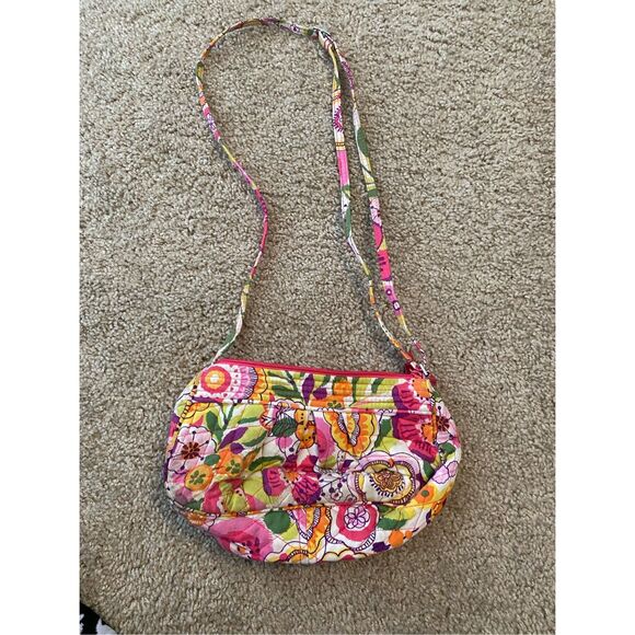 Vera Bradley Frannie Crossbody Clementine, Pink White Green, MSRP $65 - Picture 7 of 8